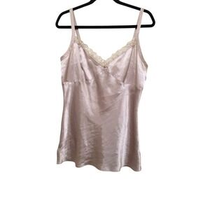 George Ladies Satin Lace Trim‎ Beige Camisole Size L